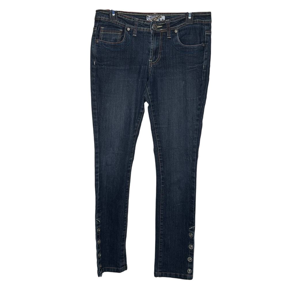Crest Jeans Skinny Leg Jeans with Snap closure hem zippered pockets Size 7/8
